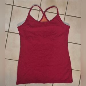 Lululemon Power Y Tank with Built-In Bra — Red / Berry (Size 6)